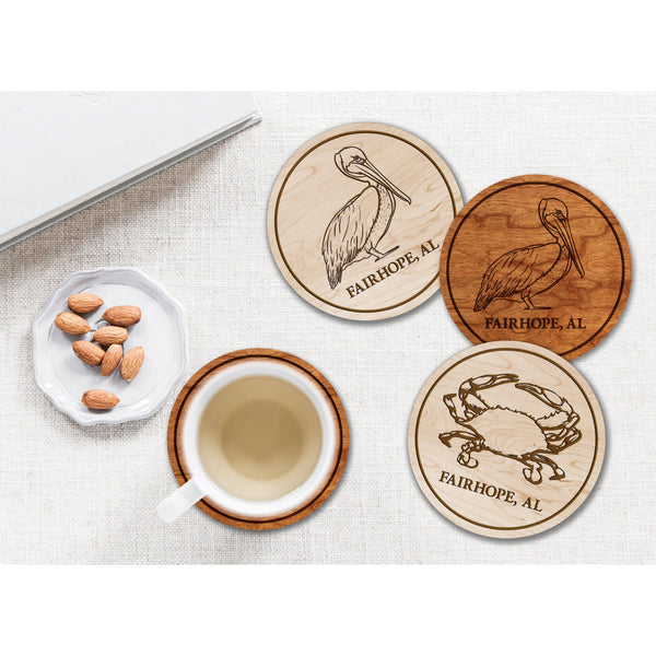 Custom Beach Animal Coaster - Crafted from Cherry or Maple Wood Coaster Shop LazerEdge 