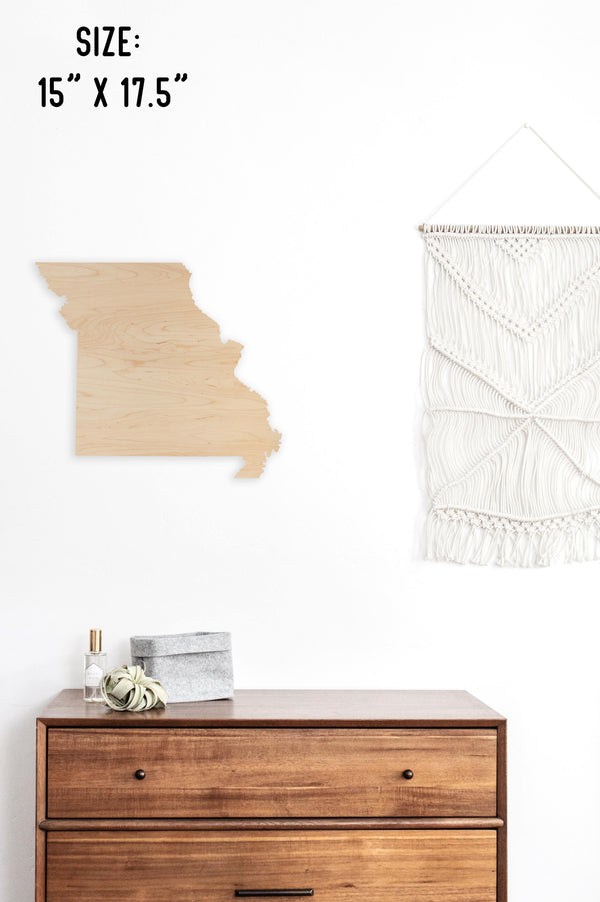 Custom (Your Design) State Outline Wall Hanging (Available In All 50 States) Wall Hanging Shop LazerEdge MO - Missouri Maple 