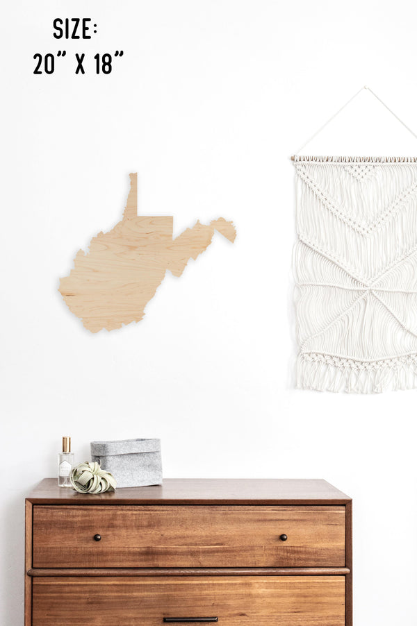 Custom (Your Design) State Outline Wall Hanging (Available In All 50 States) Wall Hanging Shop LazerEdge WV - West Virginia Maple 