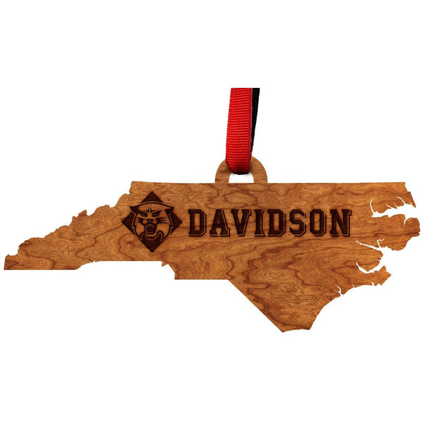 Davidson College - Ornament - State Map with "Davidson" Ornament LazerEdge 