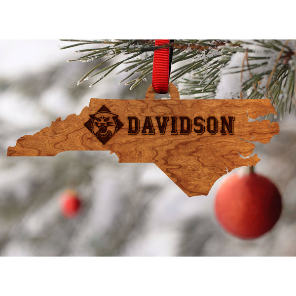 Davidson College - Ornament - State Map with "Davidson" Ornament LazerEdge 