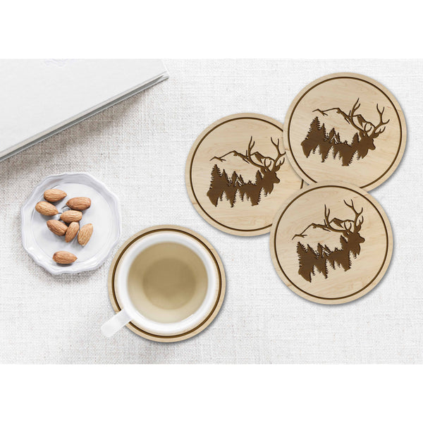 Deer Hunting Coaster - Deer in the Mountains Coaster Shop LazerEdge 