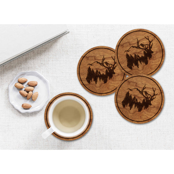 Deer Hunting Coaster - Deer in the Mountains Coaster Shop LazerEdge 