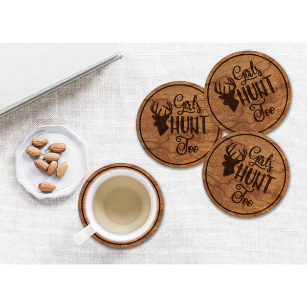 Deer Hunting Coaster - Girls Hunt Too Coaster Shop LazerEdge 