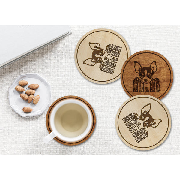 Dog Coaster (Multiple Dog Breeds Available) Coaster Shop LazerEdge Cherry Chihuhua 