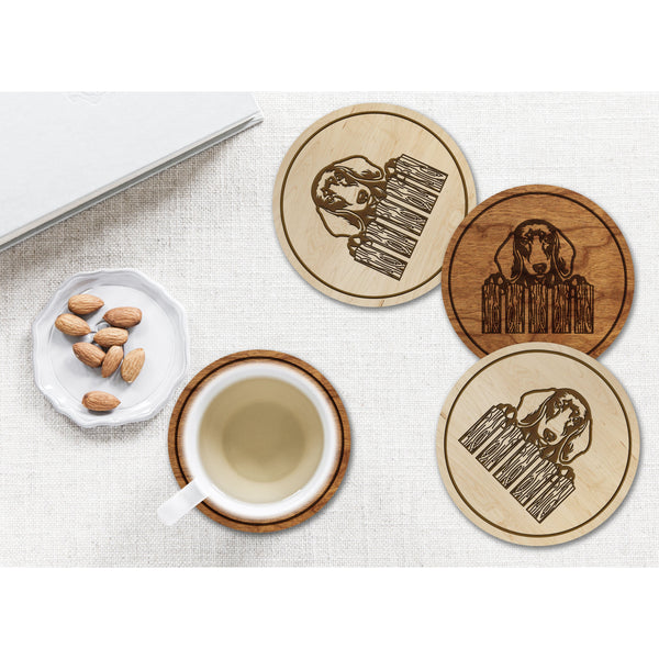 Dog Coaster (Multiple Dog Breeds Available) Coaster Shop LazerEdge Cherry Dachsund 