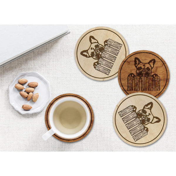 Dog Coaster (Multiple Dog Breeds Available) Coaster Shop LazerEdge Cherry French Bulldog 