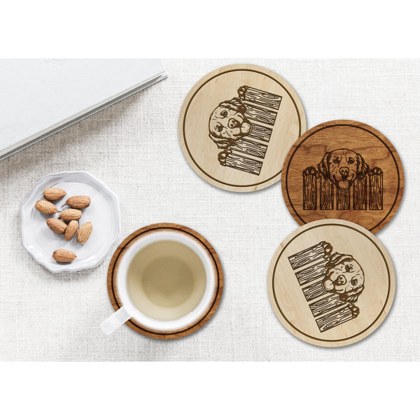 Dog Coaster (Multiple Dog Breeds Available) Coaster Shop LazerEdge Cherry Golden Retriever 