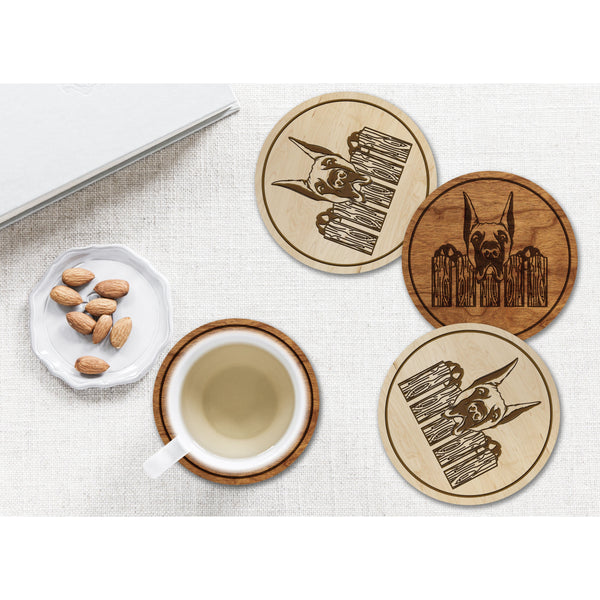 Dog Coaster (Multiple Dog Breeds Available) Coaster Shop LazerEdge Cherry Great Dane 