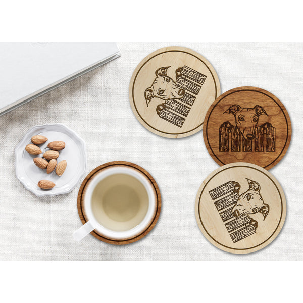 Dog Coaster (Multiple Dog Breeds Available) Coaster Shop LazerEdge Cherry Greyhound 