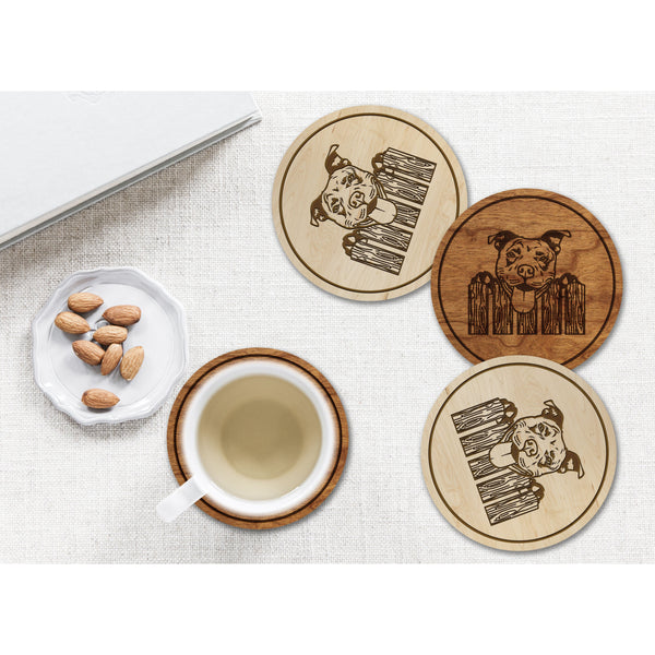 Dog Coaster (Multiple Dog Breeds Available) Coaster Shop LazerEdge Cherry Pit Bull 