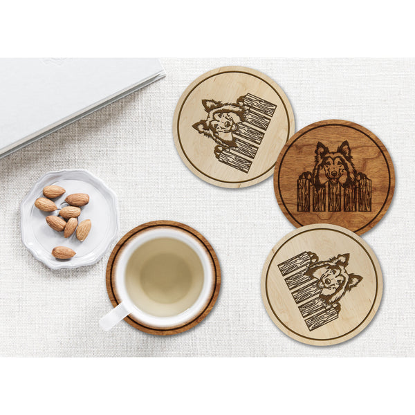 Dog Coaster (Multiple Dog Breeds Available) Coaster Shop LazerEdge Cherry Shetland Sheepdog 