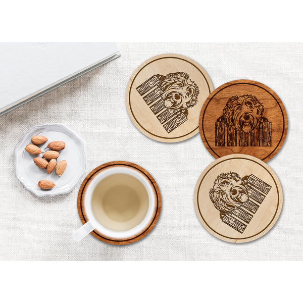 Dog Coaster (Multiple Dog Breeds Available) Coaster Shop LazerEdge Maple Labradoodle 