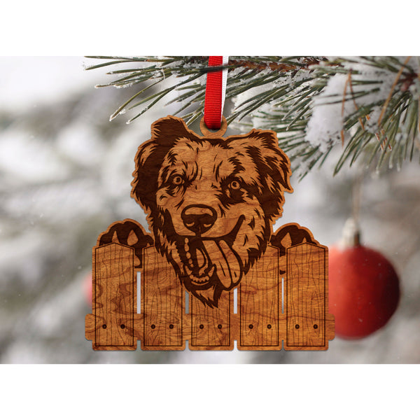 Dog Ornament (Multiple Dog Breeds Available) Ornament Shop LazerEdge Cherry Australian Shepherd 