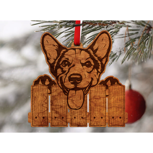 Dog Ornament (Multiple Dog Breeds Available) Ornament Shop LazerEdge Cherry Corgi 