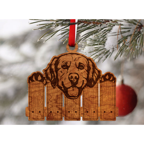 Dog Ornament (Multiple Dog Breeds Available) Ornament Shop LazerEdge Cherry Golden Retriever 