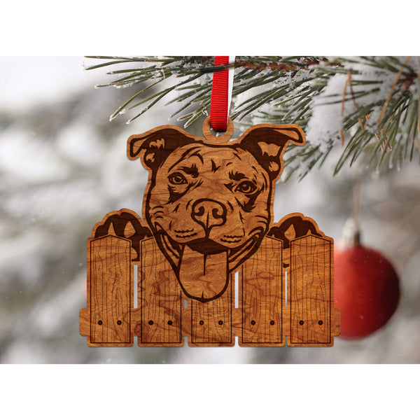 Dog Ornament (Multiple Dog Breeds Available) Ornament Shop LazerEdge Cherry Pit Bull 
