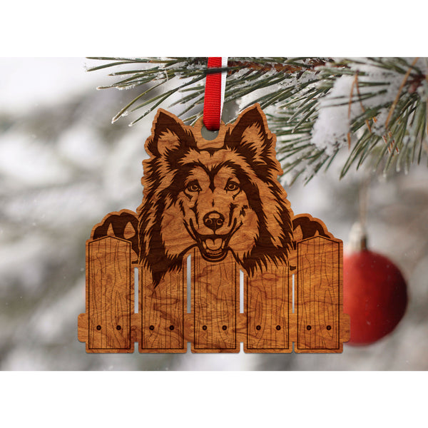Dog Ornament (Multiple Dog Breeds Available) Ornament Shop LazerEdge Cherry Shetland Sheepdog 