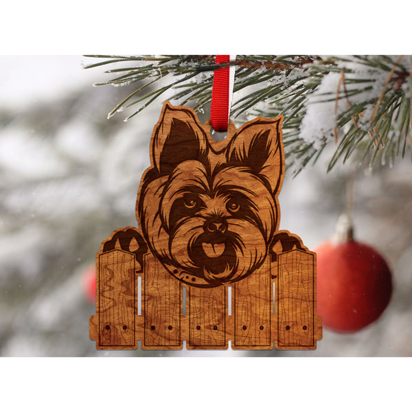 Dog Ornament (Multiple Dog Breeds Available) Ornament Shop LazerEdge Cherry Yorkshire Terrier 