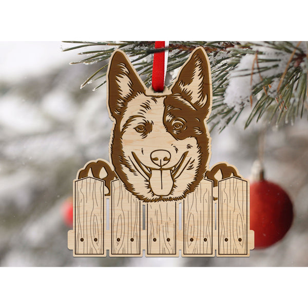 Dog Ornament (Multiple Dog Breeds Available) Ornament Shop LazerEdge Maple Blue Heeler 
