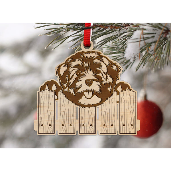 Dog Ornament (Multiple Dog Breeds Available) Ornament Shop LazerEdge Maple Havanese 