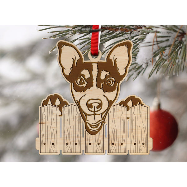 Dog Ornament (Multiple Dog Breeds Available) Ornament Shop LazerEdge Maple Jack Russell 