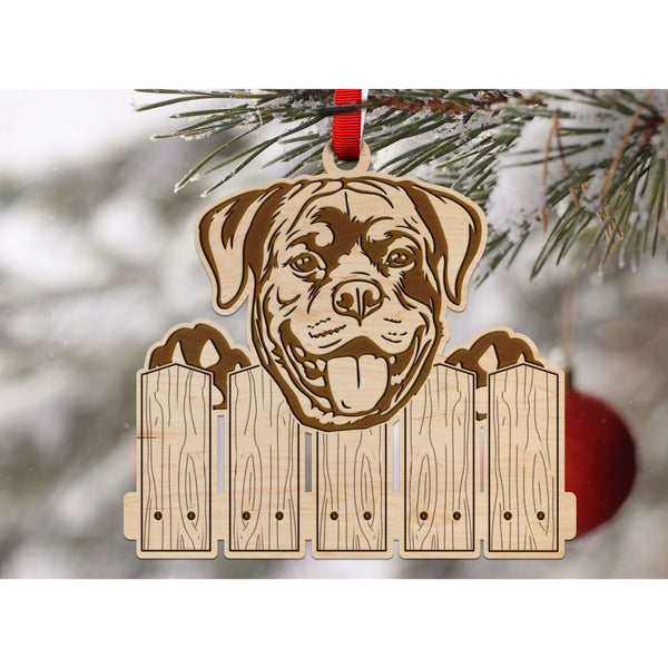 Dog Ornament (Multiple Dog Breeds Available) Ornament Shop LazerEdge Maple Rottweiler 