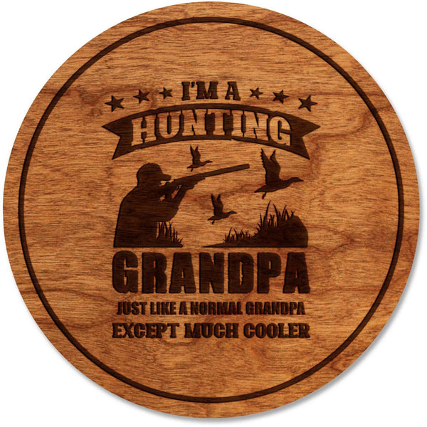 Duck Hunting Coaster - "I'm a hunting Grandpa" Coaster Shop LazerEdge Cherry 