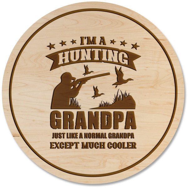 Duck Hunting Coaster - "I'm a hunting Grandpa" Coaster Shop LazerEdge Maple 