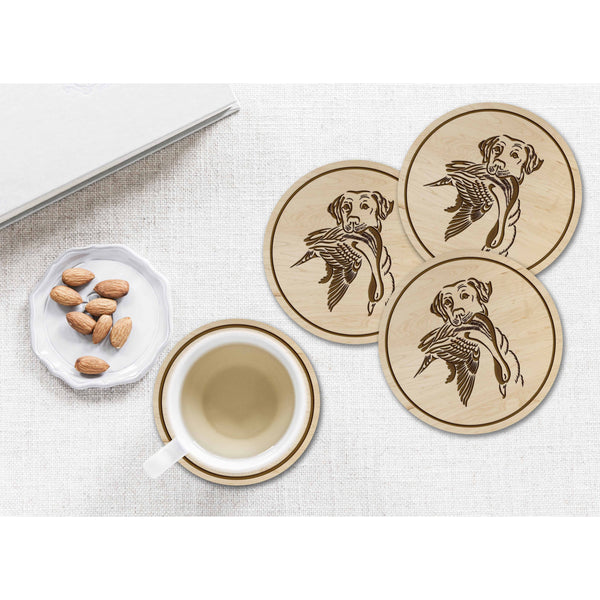 Duck Hunting Coaster - Retriever with Duck Coaster Shop LazerEdge 