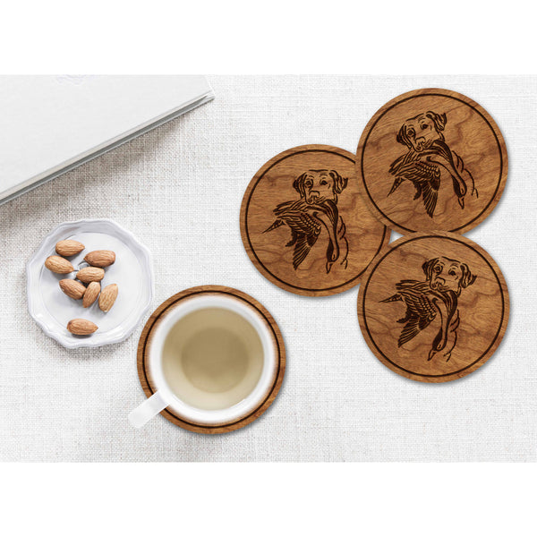 Duck Hunting Coaster - Retriever with Duck Coaster Shop LazerEdge 