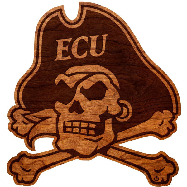 East Carolina University - Wall Hanging - Crafted from Cherry or Maple Wood Wall Hanging Shop LazerEdge Standard Cherry Skull and Crossbones