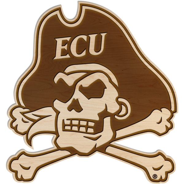 East Carolina University - Wall Hanging - Crafted from Cherry or Maple Wood Wall Hanging Shop LazerEdge Standard Maple Skull and Crossbones