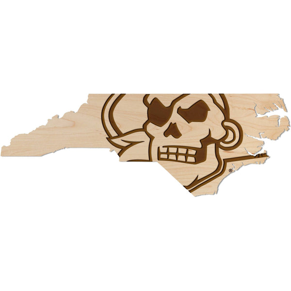 East Carolina University - Wall Hanging - Crafted from Cherry or Maple Wood Wall Hanging Shop LazerEdge Standard Maple Skull on State