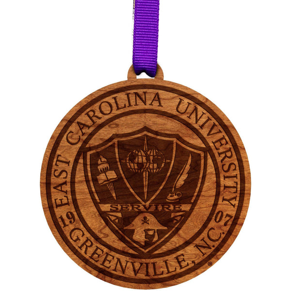 ECU - Ornament - University Seal (One Sided) Ornament LazerEdge 