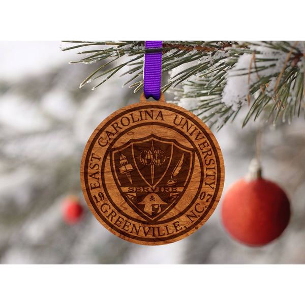 ECU - Ornament - University Seal (One Sided) Ornament LazerEdge 