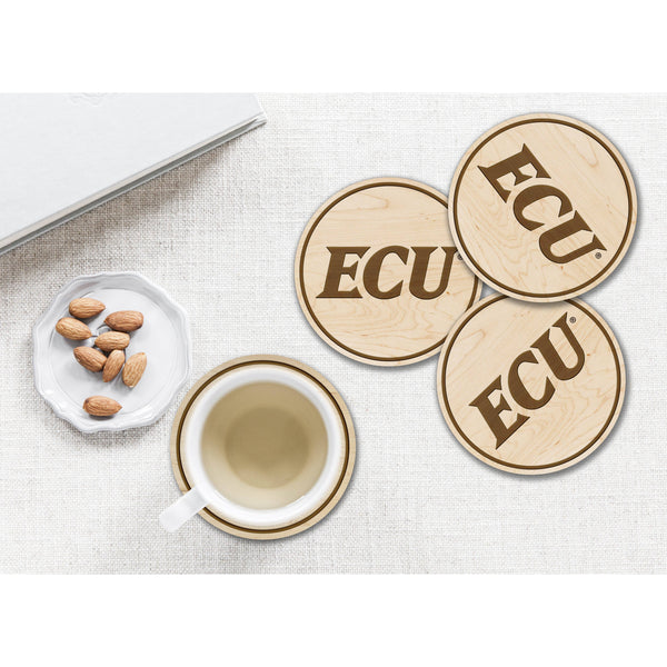 ECU Pirates Coaster "ECU" Text Only Coaster LazerEdge 