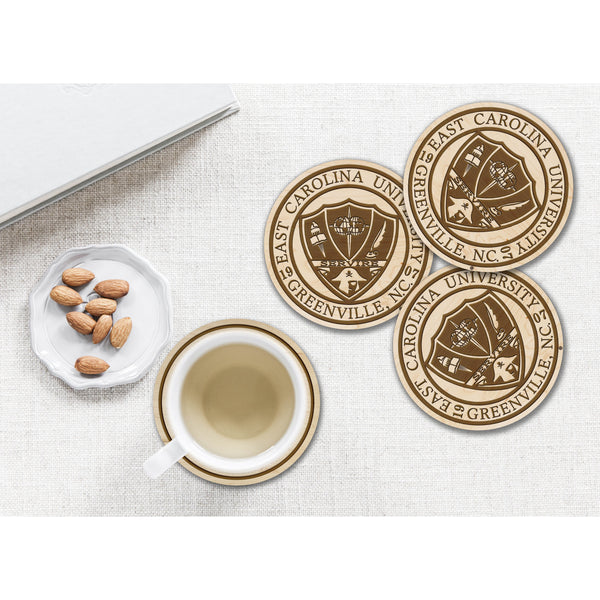 ECU Pirates Coaster Seal Coaster LazerEdge 