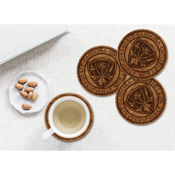 ECU Pirates Coaster Seal Coaster LazerEdge 