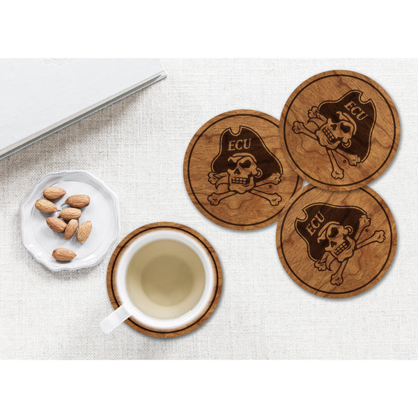 ECU Pirates Coaster Skull and Crossbones Coaster LazerEdge 