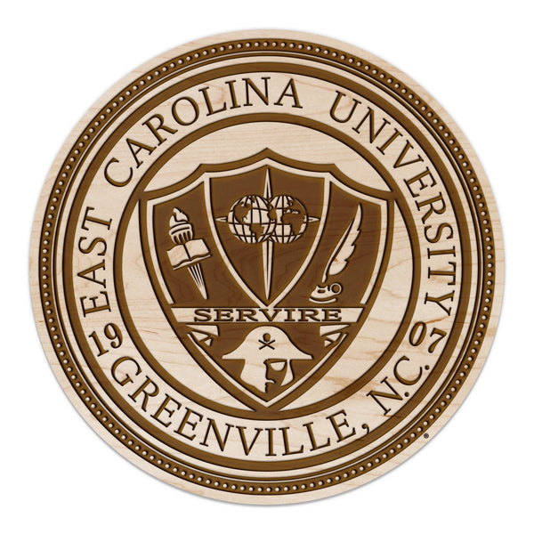 ECU Seal Wall Hanging - Crafted from Cherry or Maple Wood Wall Hanging LazerEdge Standard Maple 