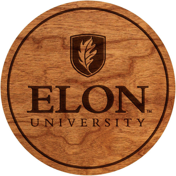 Elon University Phoenix Coaster Elon University Coaster LazerEdge Cherry 