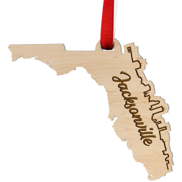 Florida Skyline Ornament Ornament LazerEdge Maple Jacksonville 