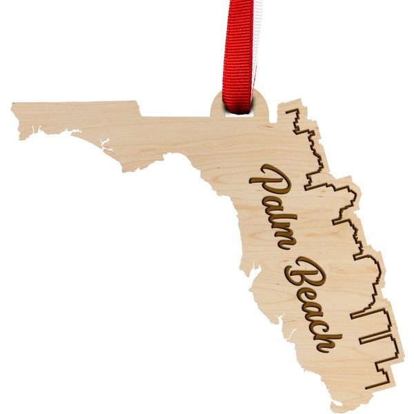 Florida Skyline Ornament Ornament LazerEdge Maple Palm Beach 