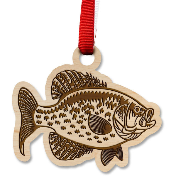 Fresh Water Fishing Ornament - Crappie Ornament LazerEdge Maple 