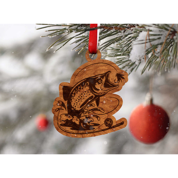 Fresh Water Fishing Ornament - Jumping Salmon Ornament LazerEdge 