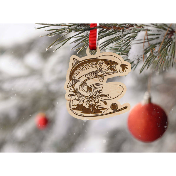 Fresh Water Fishing Ornament - Jumping Trout Ornament LazerEdge 