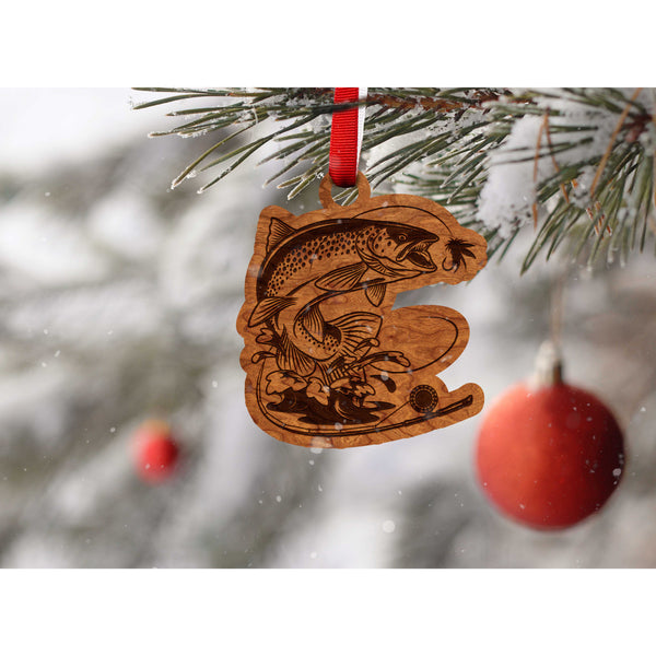 Fresh Water Fishing Ornament - Jumping Trout Ornament LazerEdge 