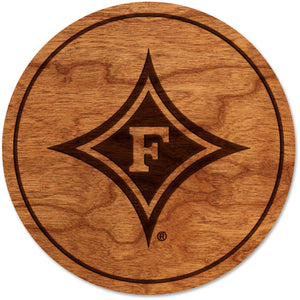 Furman University Coaster - Crafted from Cherry or Maple Wood Coaster LazerEdge Cherry 