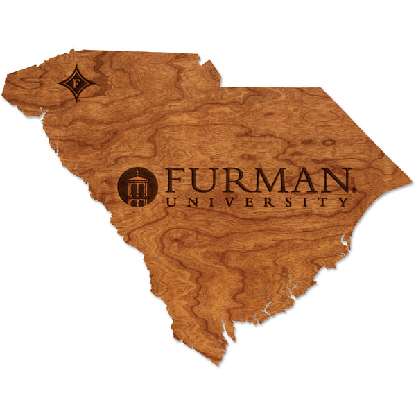 Furman University Wall Hanging - Crafted from Cherry or Maple Wood Wall Hanging LazerEdge Cherry Standard Academic Logo
